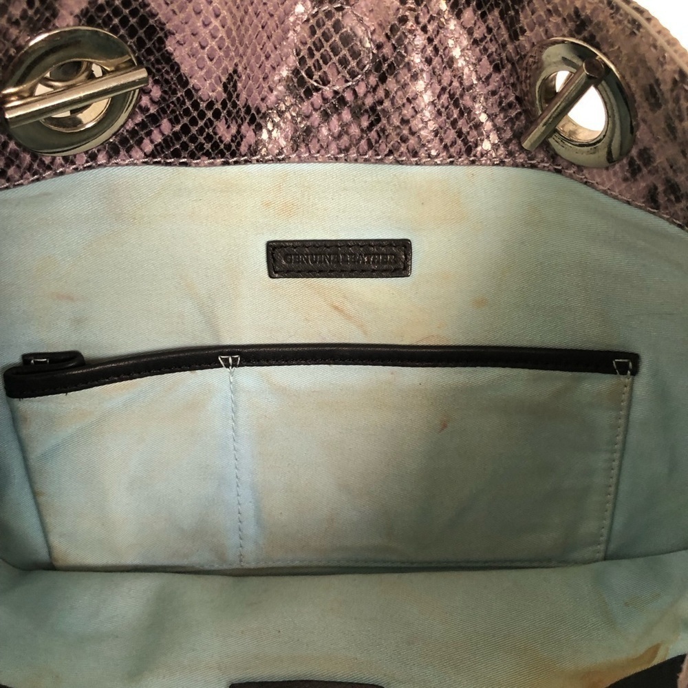 Cynthia Rowley Python Pattern Leather Tote OS - Picture 13 of 15